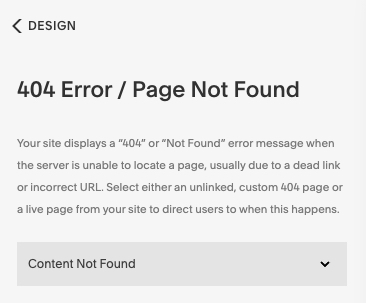 How to add set the custom 404 page on a Squarespace website