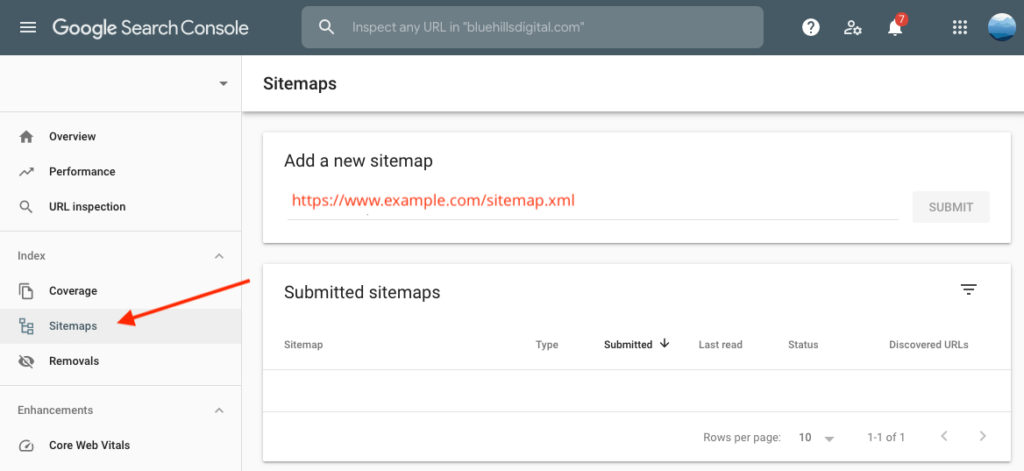 Preview: where to submit a Squarespace sitemap in Google Search Console
