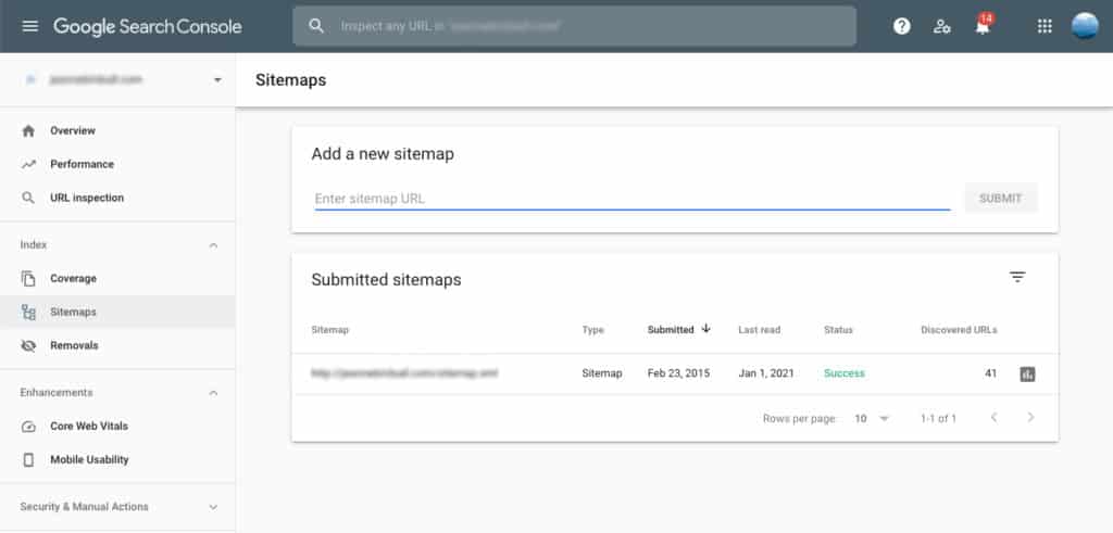 Google Search Console sitemap upload