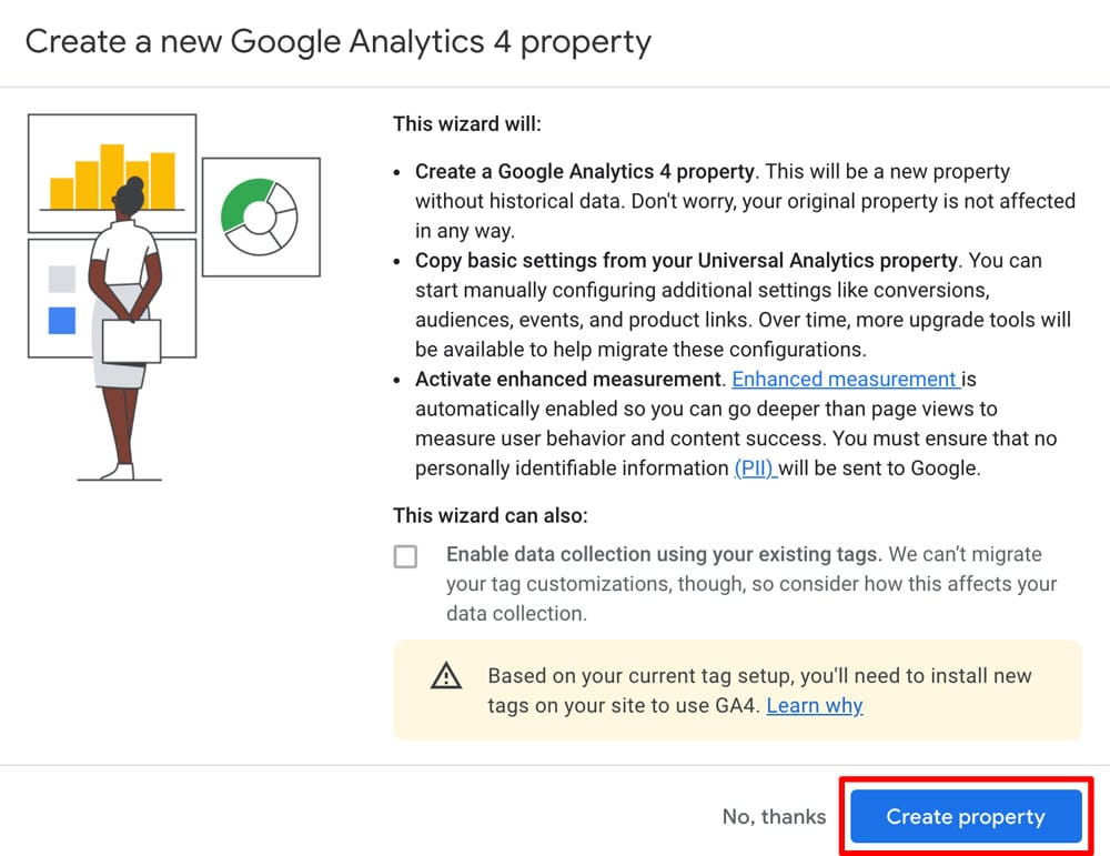 Create a new Google Analytics 4 property