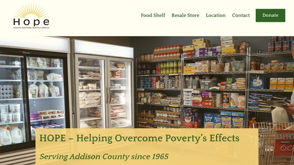 Website Screenshot: Helping Overcome Poverty's Effects