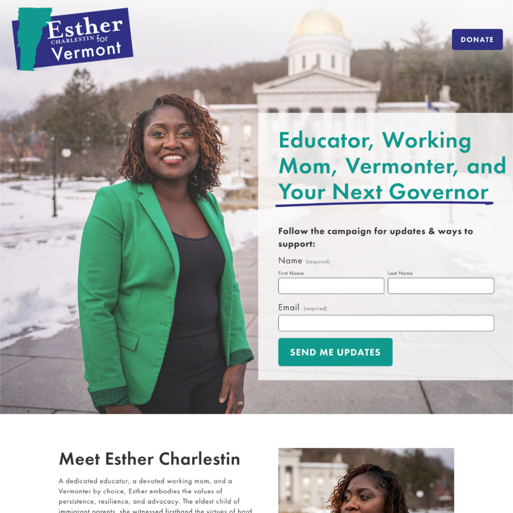 Campaign Website Esther Charlestin