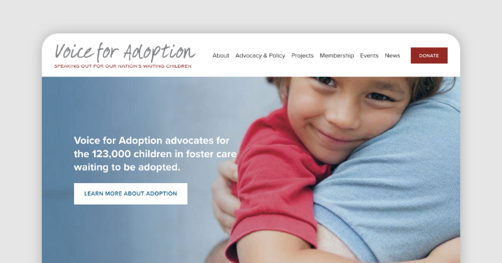 Screenshot from voice-for-adoption.org