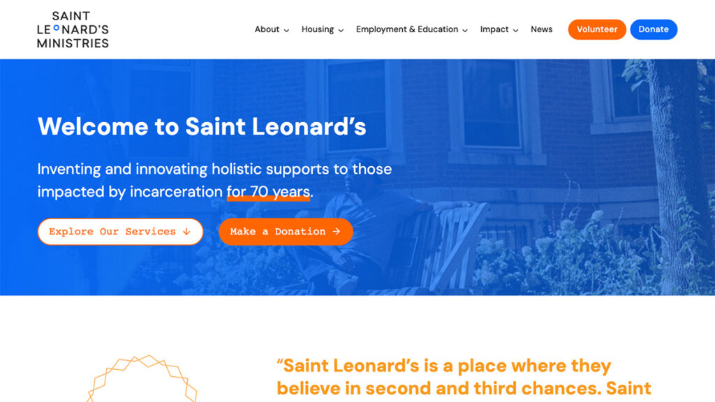 Website Screenshot: Saint Leonard's Ministries
